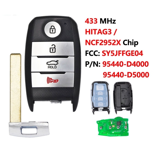 Kia Optima 2016-2020 4Button 434 MHz/FCC ID: SY5JFFGE04 95440-D5000  NCF2952 / Hitag 3 chip