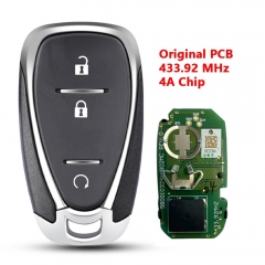 (433.92Mhz)3 Buttons ID4A Flip Remote Key For Chevrolet