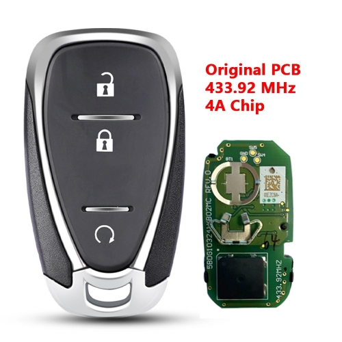 (433.92Mhz)3 Buttons ID4A Flip Remote Key For Chevrolet