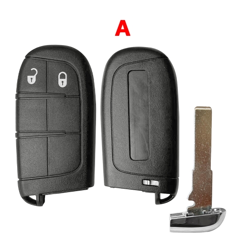Key Shell for Jeep Renegade Compass 2 Button Car Smart Remote Key Shell With Blade #A