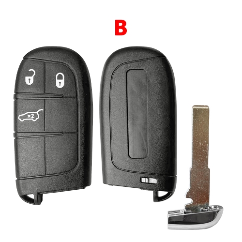 Key Shell for Jeep Renegade Compass 3 Button Car Smart Remote Key Shell With Blade #B