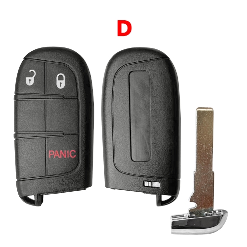 Key Shell for Jeep Renegade Compass 3 Button Car Smart Remote Key Shell With Blade #D
