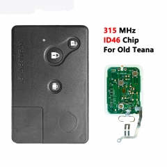 3 Button Smart Remote Car Key ID46 Chip 315Mhz for Nissan Teana (Old Model) with Insert Small Key NSN14 Uncut Blade