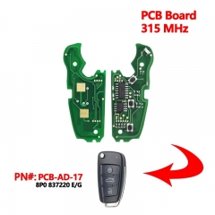 (315Mhz)8P0837220E/G 3 Buttons PCB Board for Audi