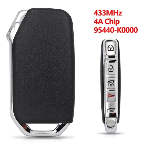 4 Buttons Smart Keyless Go Remote Key Fob 433MHz 4A Chip 95440-K0000 for KIA Soul 2019 2020 2021
