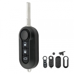 2 Buttons Flip key Shell For Fiat 500 White Button