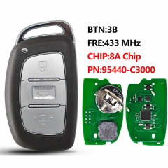 Replacement Smart Remote Key FOB 3 Button Transmitter 433Mhz 8A Chip For HYUNDAI SONATA Since 2015 P/N: 95440-C3000