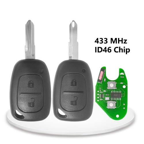 2 Button Remote Key With PCF7946 Chip NE73/ VAC102 Blade 433 Mhz
