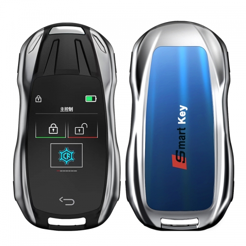 CF828 Universal Modified Boutique Smart Remote Key LCD Screen Keyless Entry For All Cars LCD Smart Key For Car New Arrival colour Silver