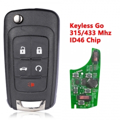 (315/433Mhz)5 Buttons PCF7952E Chip ID46 Flip Remote Key for Chevrolet
