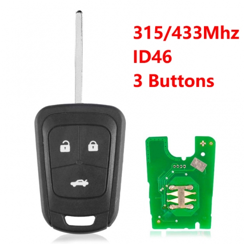 (315/433Mhz) 2 Buttons ID46 PCF7937 Chip Remote Key for Chevrolet