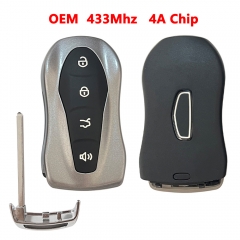 (433Mhz)Original 4 Button 4A Chip Smart Card Key for Geely Grey