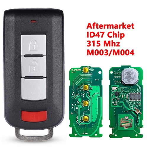 (315Mhz)2+1 Buttons ID47 Chip Smart Car Key for Mitsubishi M003/M004