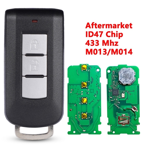 (433Mhz)2 Buttons ID47 Chip Smart Car Key for Mitsubishi M013/M014