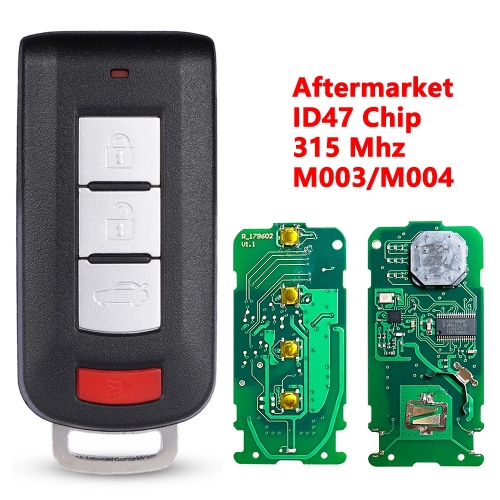 (315Mhz)3+1 Buttons ID47 Chip Smart Car Key for Mitsubishi M003/M004