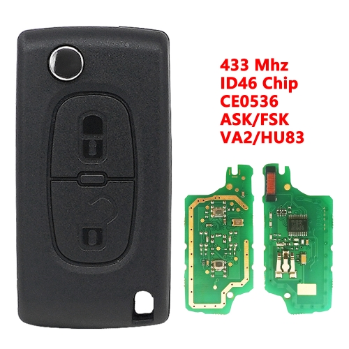 2B Flip Key For Peugeot Citroen Blade HU83/VA2 0536 ASK/FSK