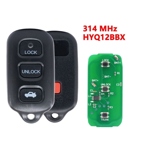 （314 Mhz) HYQ12BBX 4 Buttons Remote Key  for Toyota