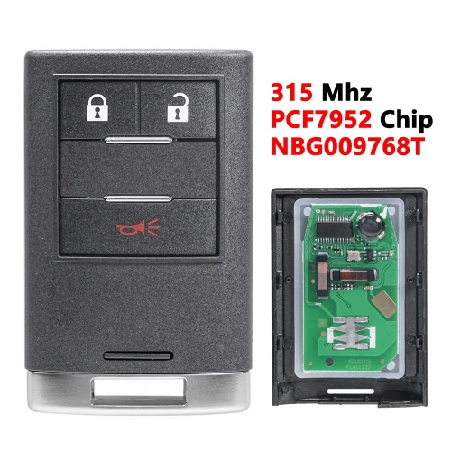 (315Mhz )NBG009768T 3 Buttons PCF7952 chip Smart Car Remote  Key For Cadillac