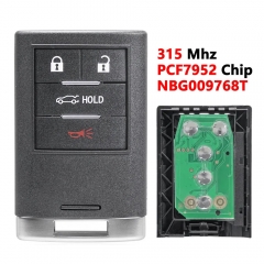 (315Mhz )NBG009768T 4 Buttons PCF7952 chip Smart Car Remote  Key For Cadillac