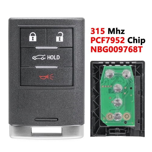 (315Mhz )NBG009768T 4 Buttons PCF7952 chip Smart Car Remote  Key For Cadillac