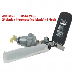 A set includes 1pcs lock and 2pcs Blade and 1pcs ID46 Chip Remote Key for Chevrolet