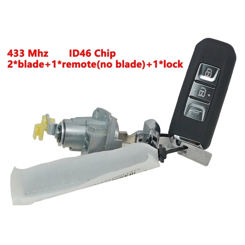 A set includes 1pcs lock and 2pcs Blade and 1pcs ID46 Chip Remote Key for Chevrolet