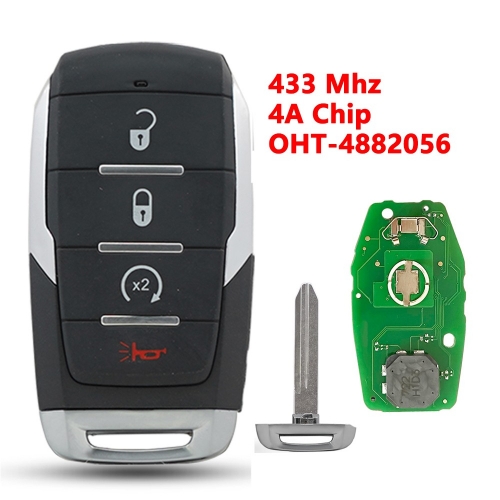 (433Mhz)OHT-4882056 4 Buttons 4A Chip Remote Key for Dodge#1