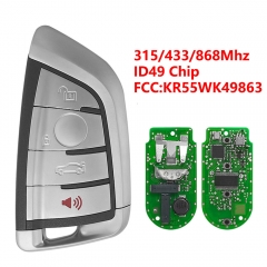 (315/433/868Mhz)KR55WK49863 4 Buttons ID49 Chip Remote Key for BMW F Series CAS4+/ FEM