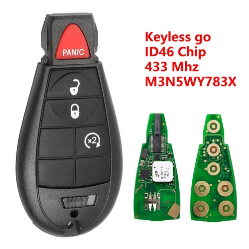 (433Mhz)M3N5WY783X 3+1 Buttons (Car)ID46 Chip Keyless go Remote Key for C-hrysler