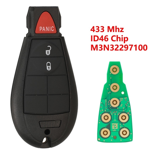 (433Mhz)M3N32297100 2+1 Buttons ID46 Chip Remote Key for C-hrysler