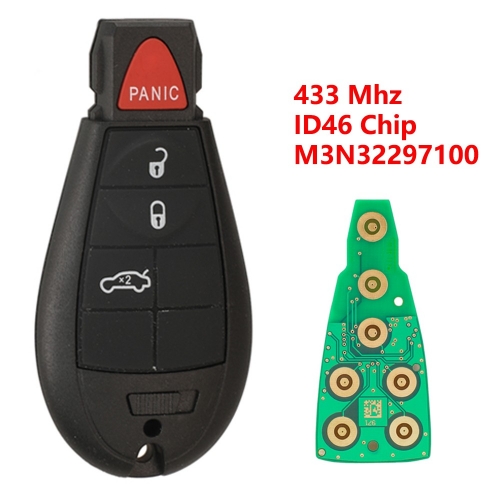 (433Mhz)M3N32297100 3+1 Buttons ID46 Chip Remote Key for C-hrysler