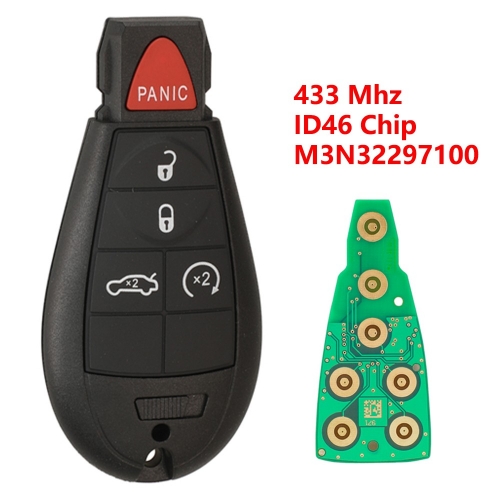 (433Mhz)M3N32297100 4+1 Buttons ID46 Chip Remote Key for C-hrysler
