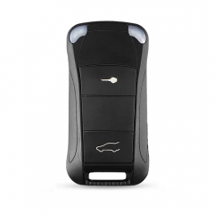 2 Buttons Flip Remote Key Shell Fob for Porsche Cayenne 2003+ uncut HU66 blade Folding Remote Car Key Case