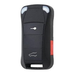 2+1 Buttons Flip Remote Key Shell Fob for Porsche Cayenne 2003+ uncut HU66 blade Folding Remote Car Key Case