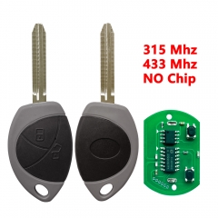 (315/433Mhz)2 Buttons Remote Control Plate NO Chip for Toyota Cobra Truguard VG Alarm