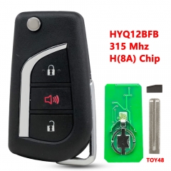 (315Mhz)HYQ12BFB 2+1 Buttons H 8A Chip Remote Key for Toyota