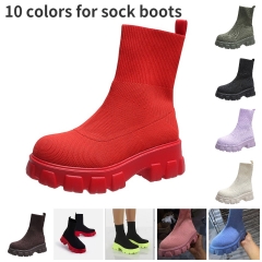 New style knitting socks with thick bottom high-top casual sports shoes plus size one-step sock boots