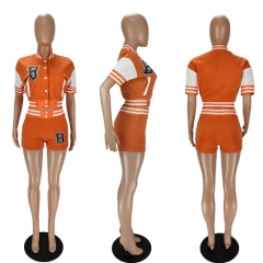 MN8508 jacket baseball uniform letter printing casual two-piece stitching sports suit