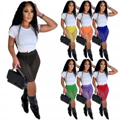 HR8221 Sexy Mesh Nightclub Perspective Casual Tights Shorts Shorts With Panties
