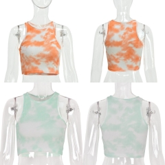 CF164 Explosive Print Sexy Print Navel Tank Top