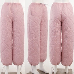 XY22030 Personalized Straight Thickened Warm and Cold proof Zipper Casual Pants Cotton Pants