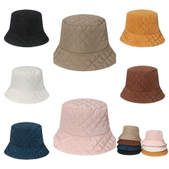 YFD09 New Down Cotton Cladding Checker Basin Hat British Style Simple Chessboard Checker Fisherman's Hat