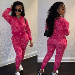 L040 new printed letters printed suit