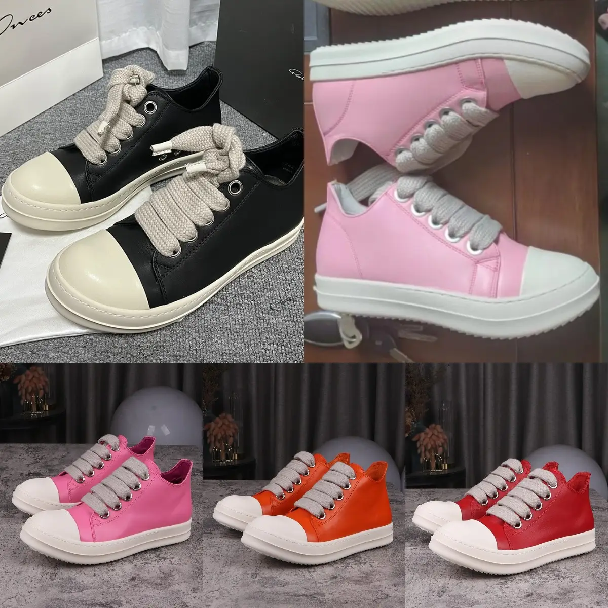 2023 Fashion Sneakers Low Top Thick Lace Walking Shoes for Ladies