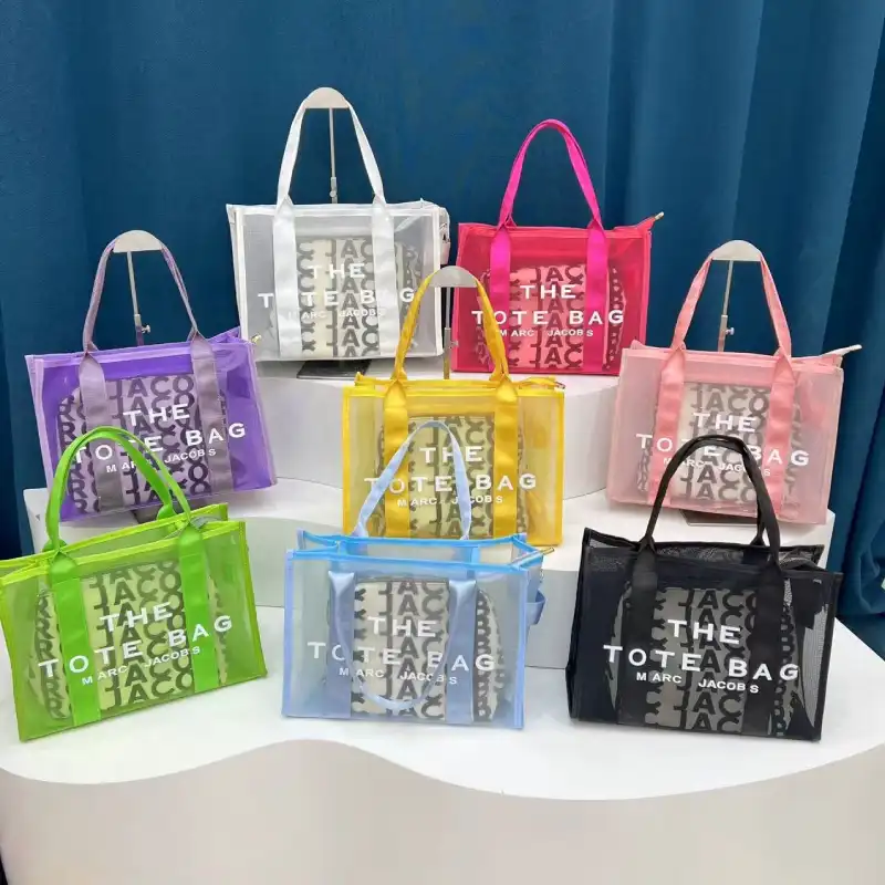 2023 New Fashion net Yarn pvc Todd is popular with oblique shoulder bag