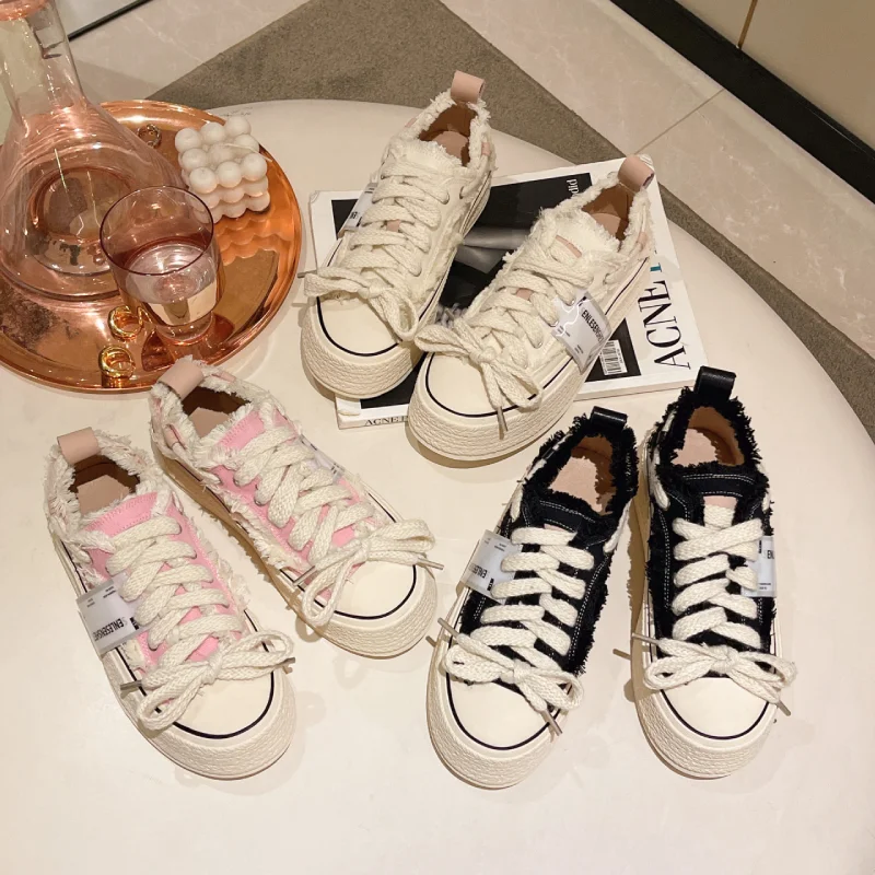 distressed sneakers