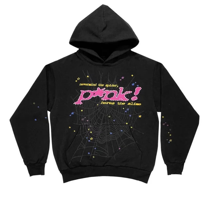 2023 Winter Gym Loose Casual Rhinestone Sweatshirt Pullover Soft Essentials Hoodie Custom Streetwear Black Hot Pink Hoodie Women