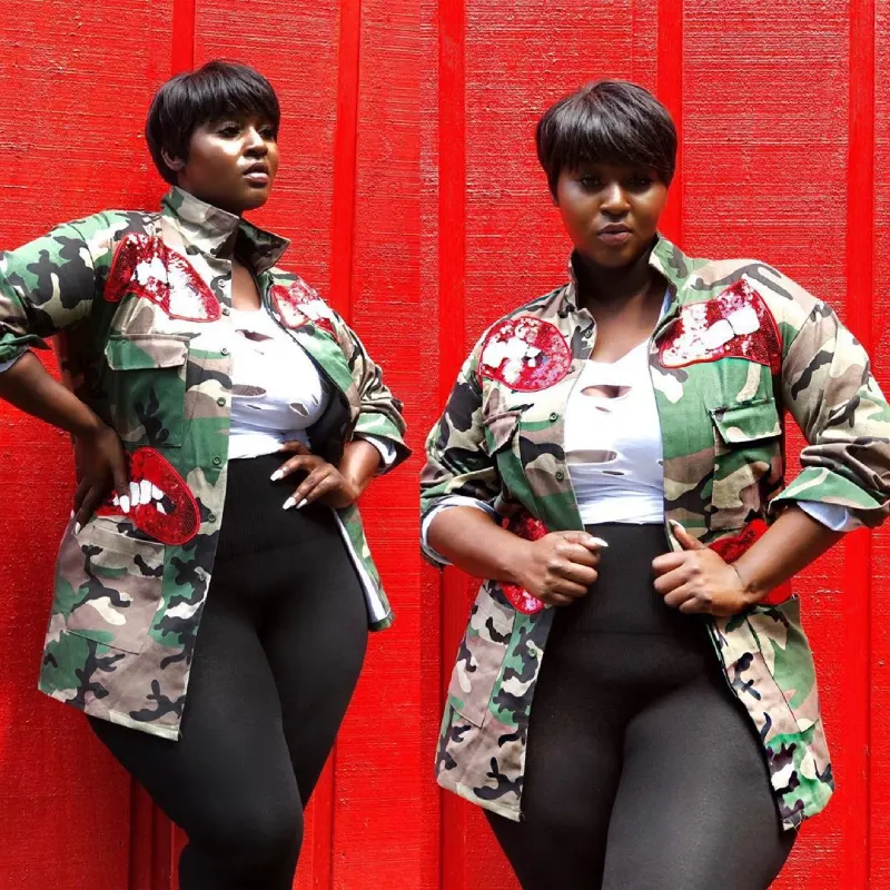 Women Camo Coat Cotton Jackets