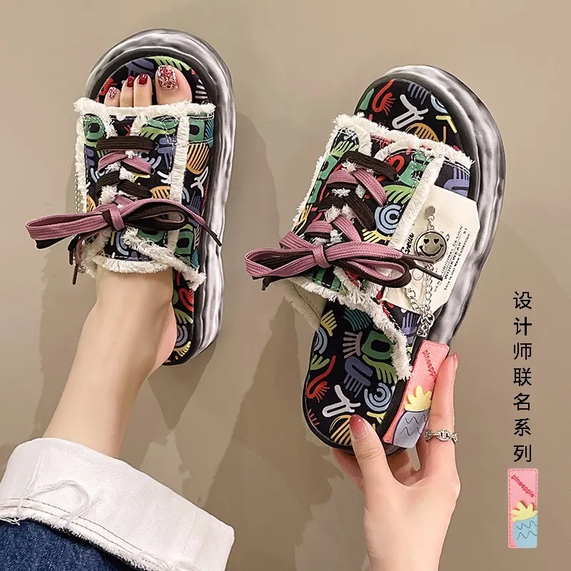 2023 Luxury Women's Slides Slippers Outdoor Platform Slippers for Ladies