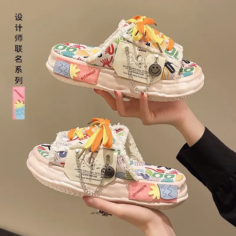 2023 Luxury Women's Slides Slippers Outdoor Platform Slippers for Ladies